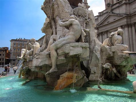 Bernini's Fountain of Four Rivers, Piazza Navona, Rome