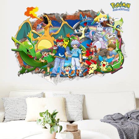 3D Pokemon Go Cards Game Wall Stickers Removable Kids Room Decals Decor ...