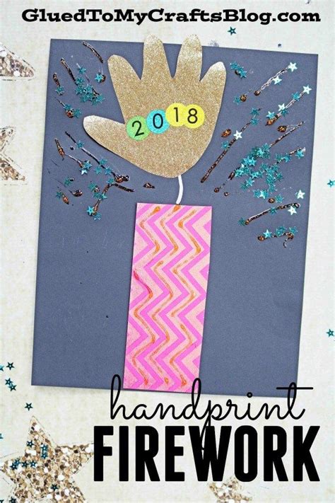 Paper Handprint Firework Craft | New year's eve crafts, Fireworks craft, Toddler arts and crafts