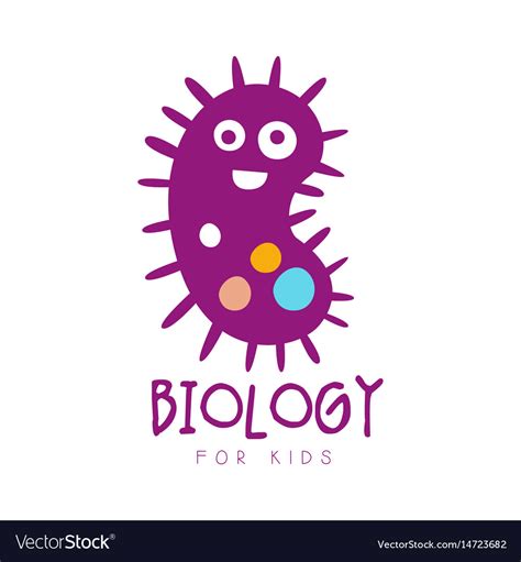 Biology for kids logo symbol colorful hand drawn Vector Image