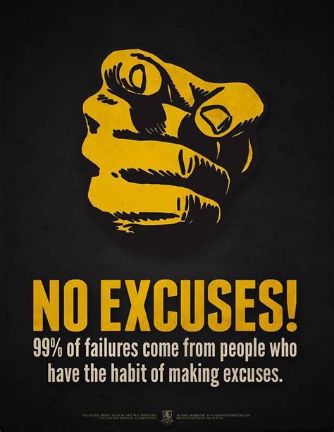 No Excuses! 99% of all failures are due to people making excuses, no more excuses HD phone ...