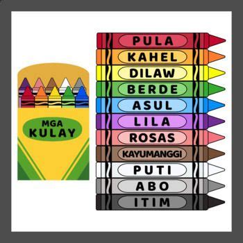 Tagalog Crayons / Tagalog Colors (High Resolution) | Tagalog words ...