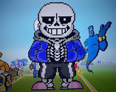 I built Sans in Minecraft yesterday : Undertale