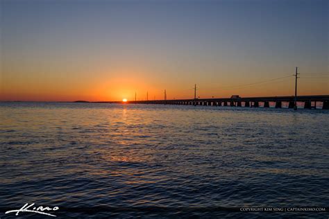 Sunset Over Seven Mile Bridge Marathon Florida Keys | Royal Stock Photo