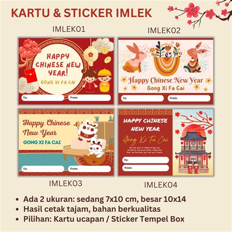 Jual Kartu Ucapan Imlek dan Sticker Imlek | Greeting Card Chinese New Year | Gift Card | Kartu ...