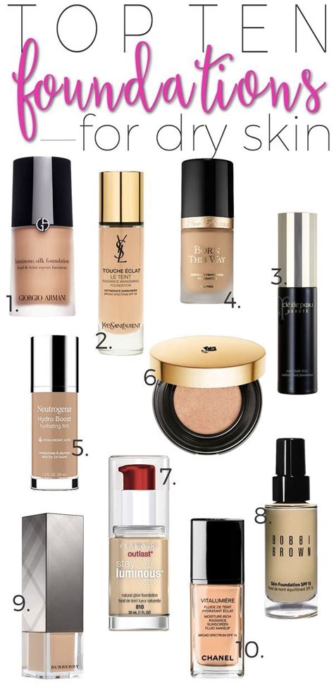 Top 10 Foundations for Dry Skin. — Beautiful Makeup Search | Foundation for dry skin, Best ...