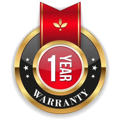 Gold 1 year warranty badge — Stock Vector © newartgraphics #80513744