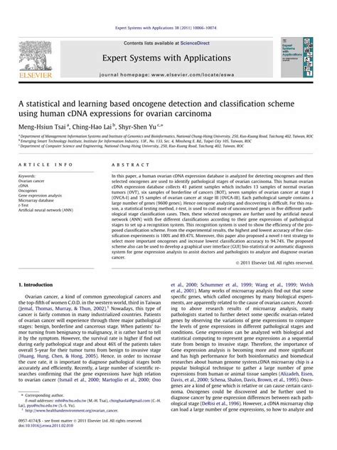 (PDF) A statistical and learning based oncogene detection and ...