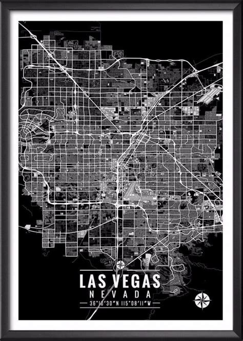 Las Vegas Map With Compass - United States Map