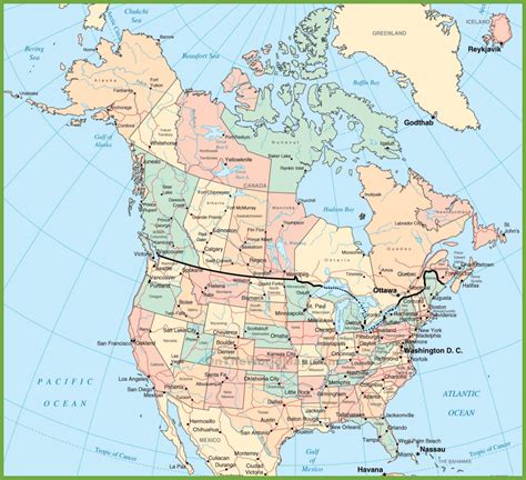 Printable Map Usa And Canada - Printable US Maps