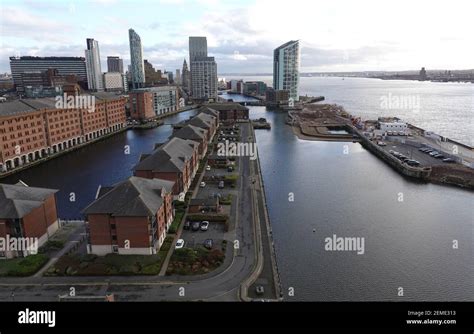 Site of new Isle of Man ferry terminal being built at Princes Half Tide Dock, Liverpool Waters ...