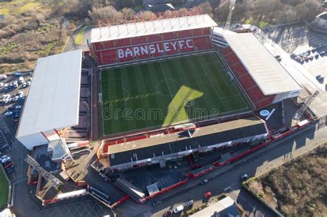 Barnsley FC Football Club Oakwell Stadium from Above Drone Aerial View Blue Sky Editorial Stock ...