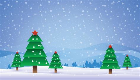 Christmas snowy winter with tree and Winter landscape 14399725 Vector Art at Vecteezy