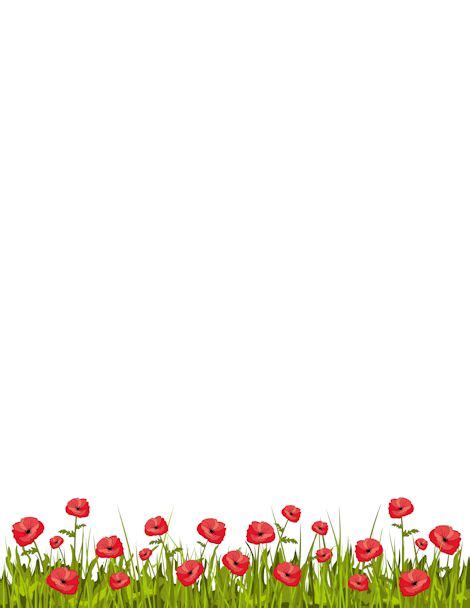 Poppy Border: Clip Art, Page Border, and Vector Graphics | Borders and ...