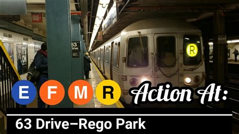 NYC Subway: Quick Action at 63rd Drive-Rego Park - YouTube