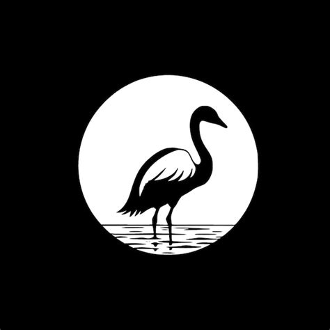 Premium Vector | Swan black and white vector illustration