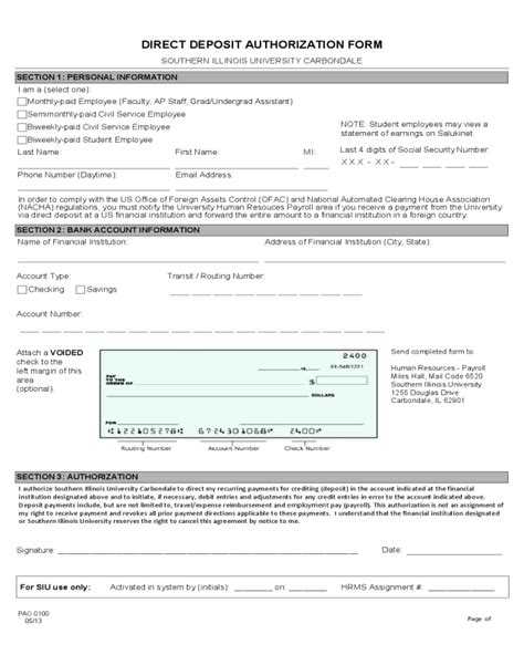 2024 Direct Deposit Form - Fillable, Printable PDF & Forms | Handypdf