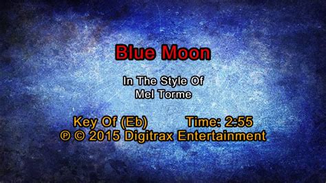 Mel Torme - Blue Moon (Backing Track) - YouTube