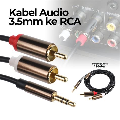 Amkle Kabel Audio 3.5mm to RCA Auxiliary Cable 1 m - 1019 - Black ...