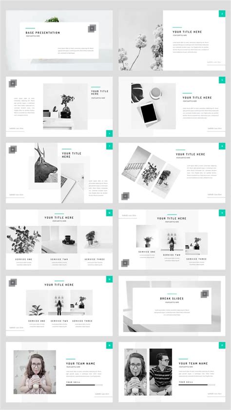 Minimal PowerPoint Template. 30 Slides | Ppt template design, Powerpoint layout, Presentation ...