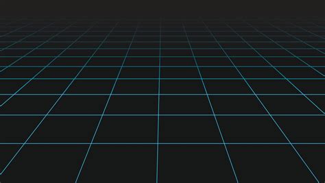 Perspective grid vector. 3D floor space, detailed blue lines on black ...