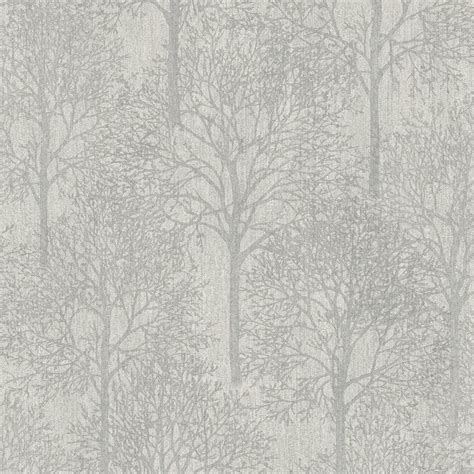 Fabric Tree Silver Wallpaper | Royal House