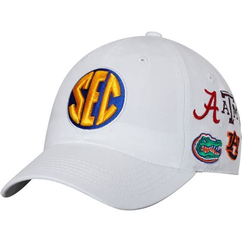 Men's Top of the World White SEC All Team Structured Adjustable Hat ...