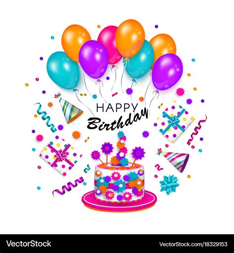 Colorful happy birthday greeting card banner Vector Image