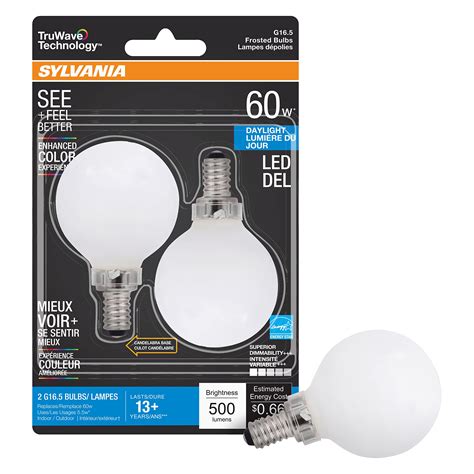 Buy Sylvania LED TruWave Natural Series Décor G16.5 Light Bulb, 60W Equivalent Efficient 5.5W ...