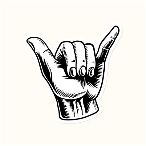 Hand drawn shaka sign sticker vector | premium image by rawpixel.com / Tvzsu | Shaka sign, Shaka ...