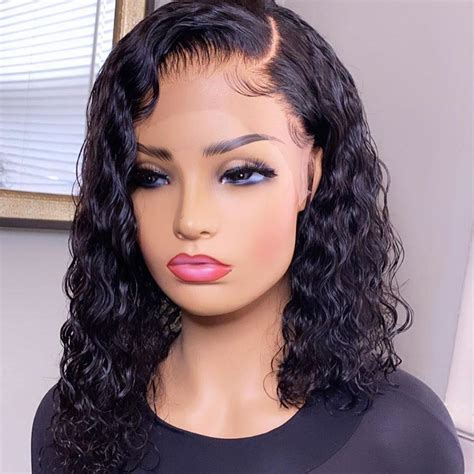 MarchQueen Water Wave Curly Lace Front Wig Short Bob Human Hair Wig, P – MarchQueen Hair