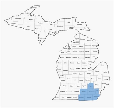 Transparent Western Border Png - Michigan State County Map, Png ...