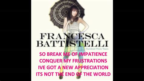 Francesca Battistelli: This is The Stuff Lyrics - YouTube