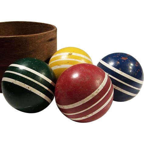 Set of 4: Vintage Wooden Striped Croquet Balls SOLD on Ruby Lane