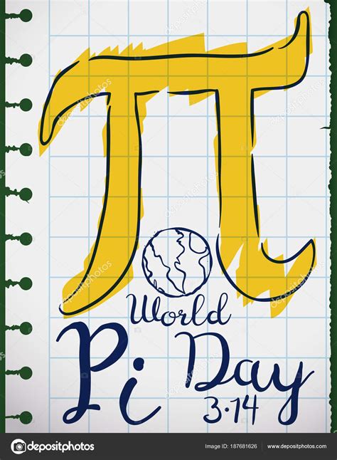 Notebook Paper with Doodle Drawings for Pi Day Celebration, Vector Illustration | Matematik ...