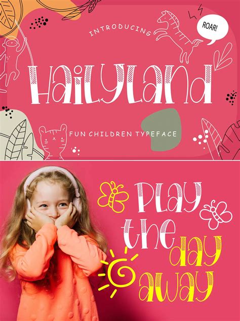 Hailyland Fun Children Typeface Typeface, Kindergarten, Fonts, Templates, Children, Design ...