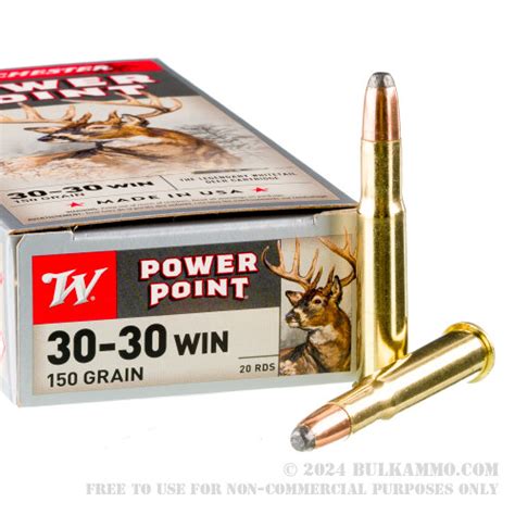 20 Rounds of Bulk 30-30 Win Ammo by Winchester - 150gr PP