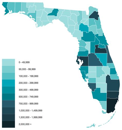 Florida County Population Map | Florida Map 2018