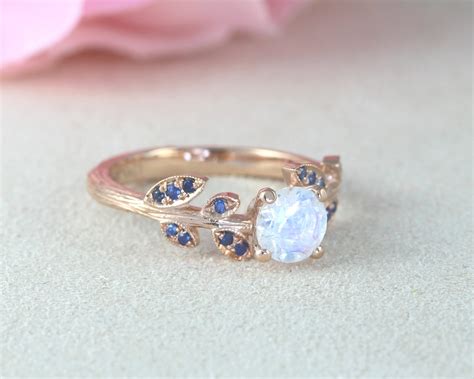 Unique nature inspire rose gold moonstone ring, Natural moonstone ...