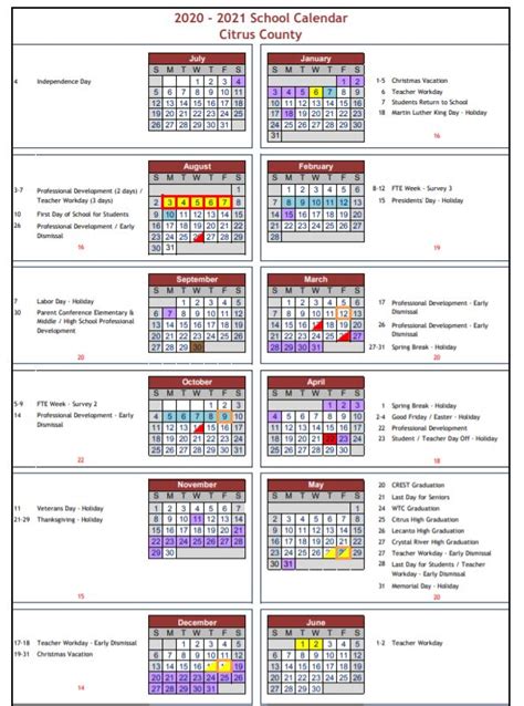 Citrus County Schools Calendar 24 25 - Berna Cecilia