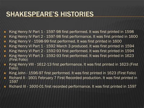 PPT - Shakespeare’s Histories PowerPoint Presentation, free download - ID:3061275