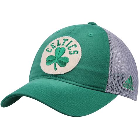 Men's Boston Celtics adidas Kelly Green/Gray Trucker Adjustable ...