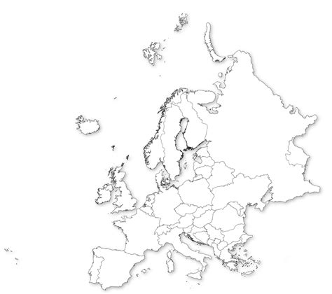 Europe Blank Map, Europe Outline Map