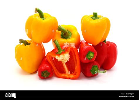 Composition of several types of sweet pepper of different shapes ...