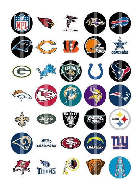 NFL logos ALL 32 TEAMS Collage Sheet by creationsbym on Etsy