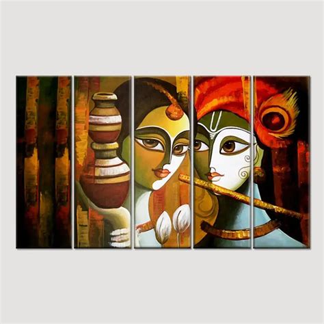 Lord Radha Krishna Folk Wall Painting - WallMantra