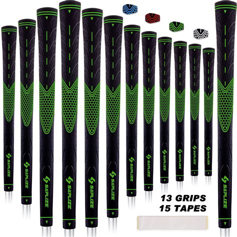 SAPLIZE 13 Green Midsize Golf Grips with 15 Tapes,Non-slip Rubber Golf Club Grips - Walmart.com