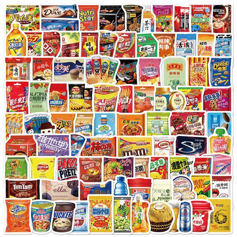 90 Pcs Spoof Food Stickers bomb DIY Skateboard Laptop Luggage Decals ...