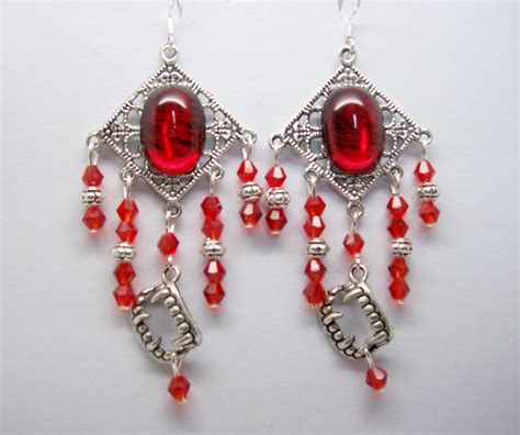 Vampire Fang Earrings 925 Sterling Silver hooks Gypsy Boho