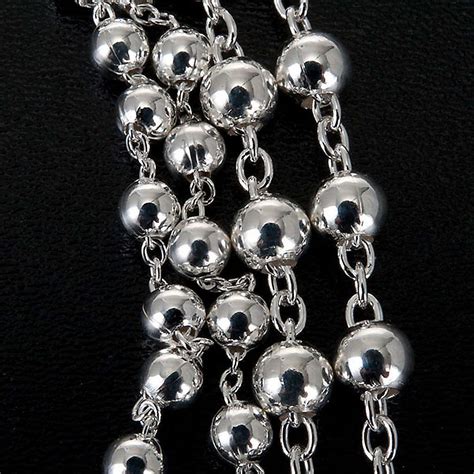 Rosary necklace in sterling silver 4-5mm | online sales on HOLYART.com